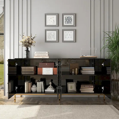 Clihome Storage High Gloss Entertainment Centers TV Stand, Sideboard