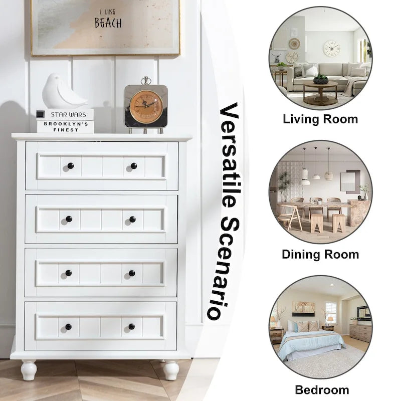 4 Drawer Large Chest Drawers Furniture Wide Storage Cabinet Bedroom Living Room