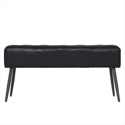 Maypex Faux Leather Upholstered Bench with Tufted Seat
