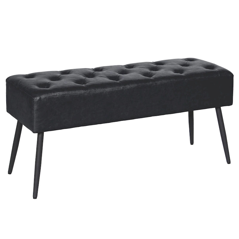 Maypex Faux Leather Upholstered Bench with Tufted Seat