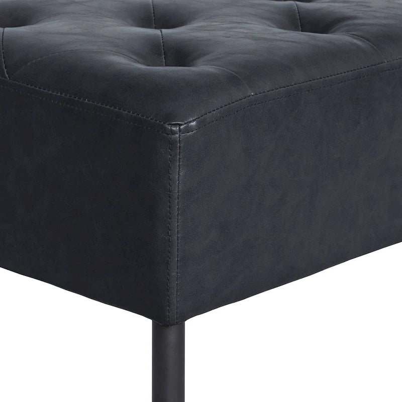 Maypex Faux Leather Upholstered Bench with Tufted Seat