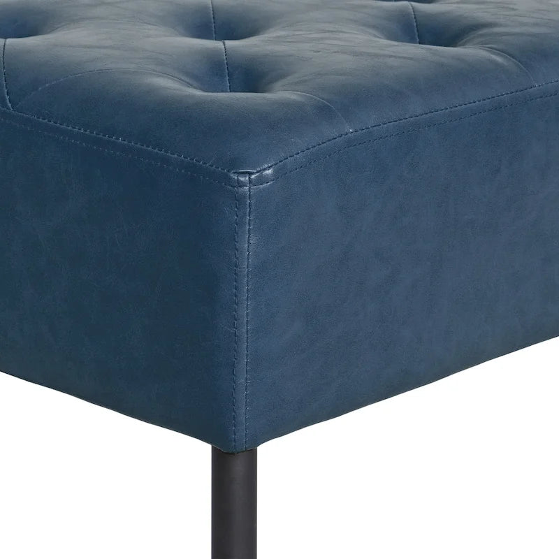 Maypex Faux Leather Upholstered Bench with Tufted Seat