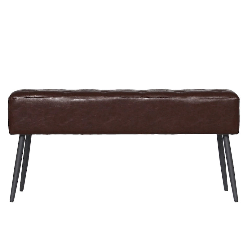 Maypex Faux Leather Upholstered Bench with Tufted Seat