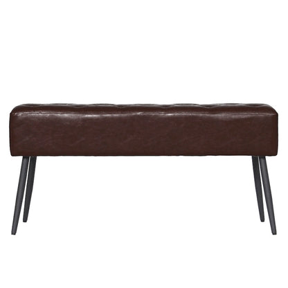 Maypex Faux Leather Upholstered Bench with Tufted Seat