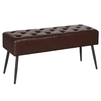 Maypex Faux Leather Upholstered Bench with Tufted Seat