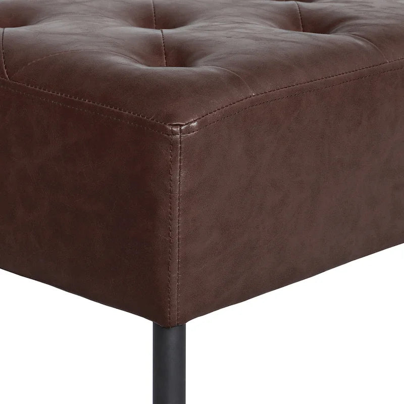 Maypex Faux Leather Upholstered Bench with Tufted Seat