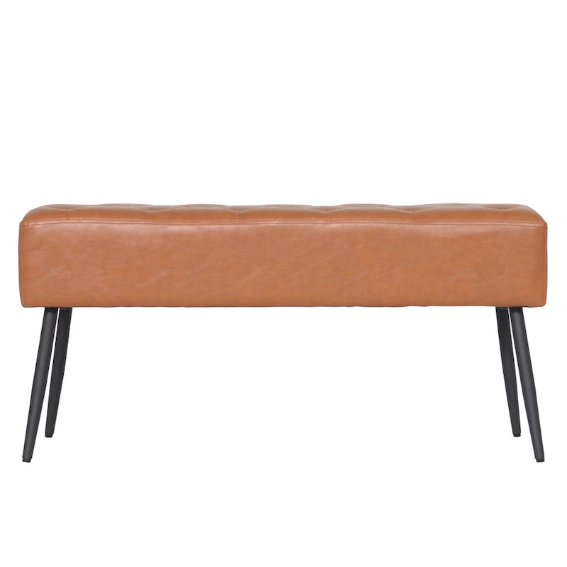 Maypex Faux Leather Upholstered Bench with Tufted Seat