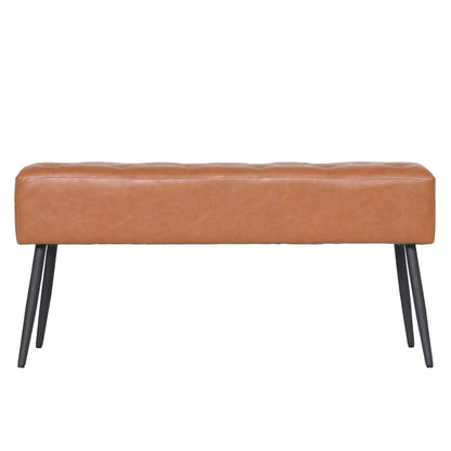 Maypex Faux Leather Upholstered Bench with Tufted Seat