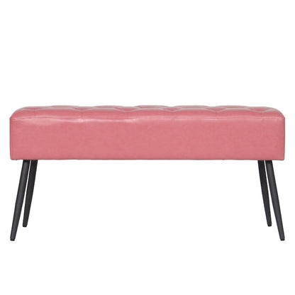 Maypex Faux Leather Upholstered Bench with Tufted Seat