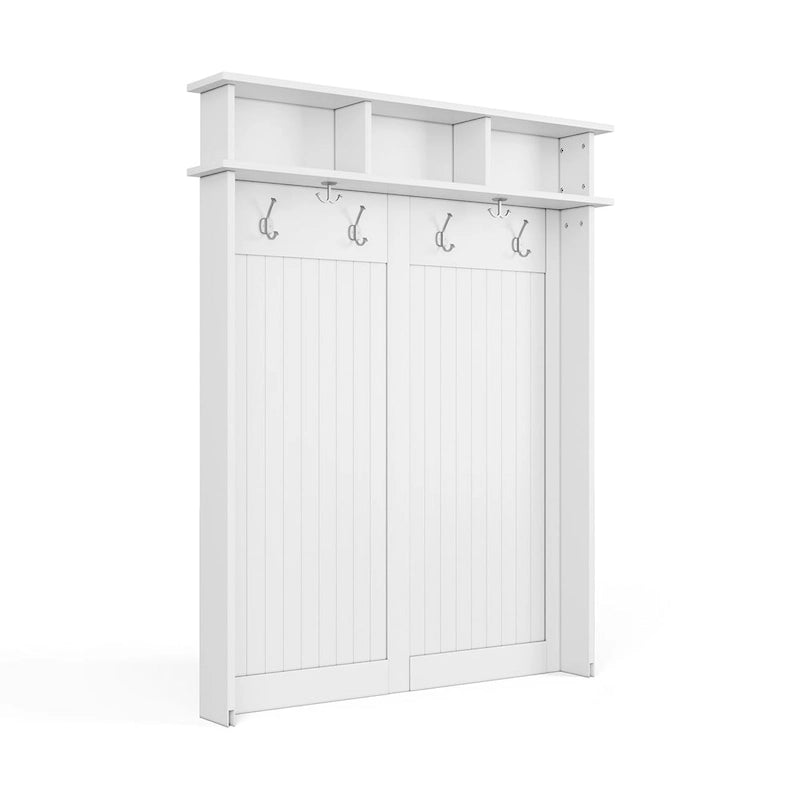 John Louis Home Solid Wood Hall Tree with Shoe and 2 Bin Storage