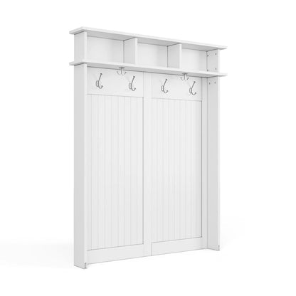 John Louis Home Solid Wood Hall Tree with Shoe and 2 Bin Storage