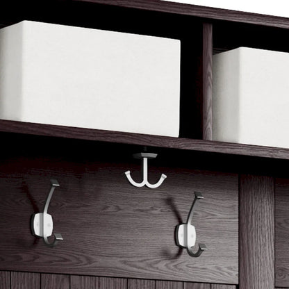 John Louis Home Solid Wood Hall Tree with Shoe and 2 Bin Storage