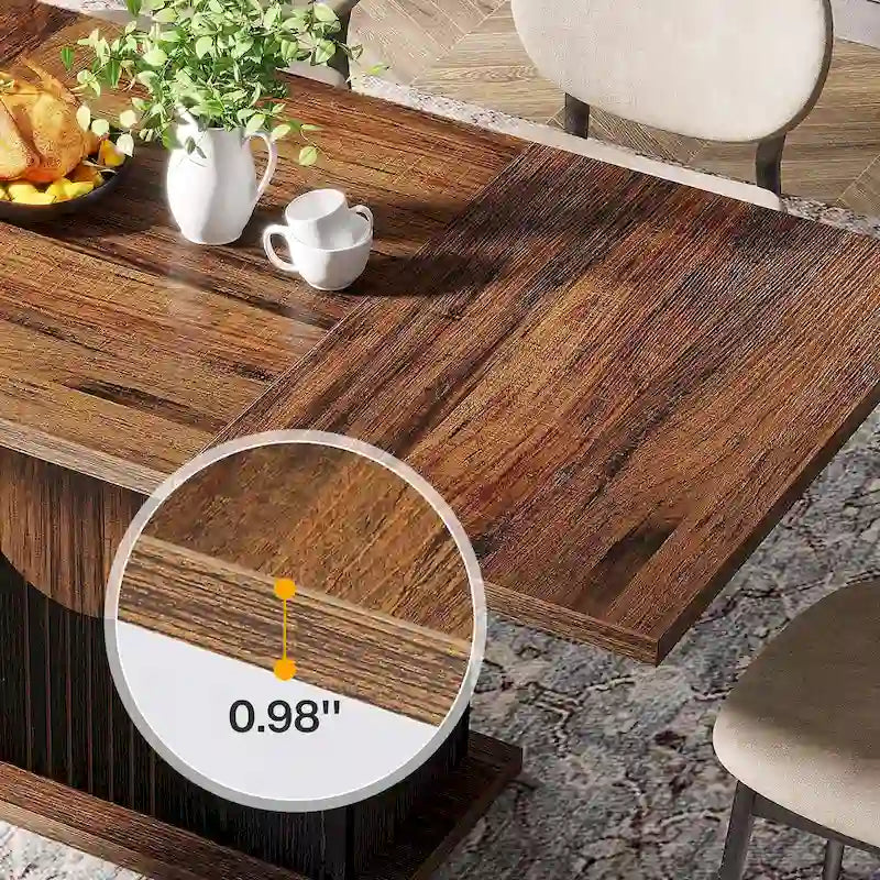 55 inches Wood Rectangle Dining Table for Kitchen Dining Room - N/A