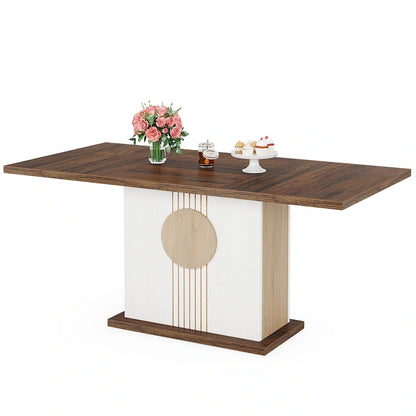 55 inches Wood Rectangle Dining Table for Kitchen Dining Room - N/A