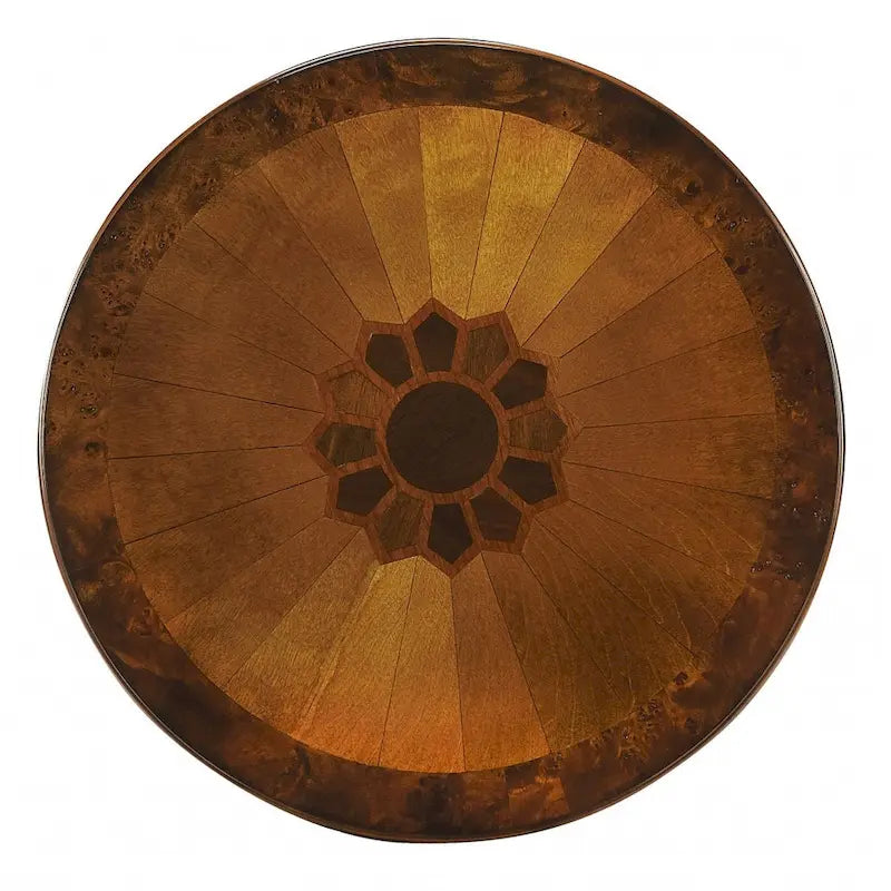 HomeRoots 24 Medium Brown And Olive Ash Manufactured Wood Round End Table With Drawer - 20