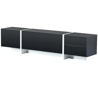 Modern Rectangle TV Stand for TVs Up to 80 with High Gloss UV Surface