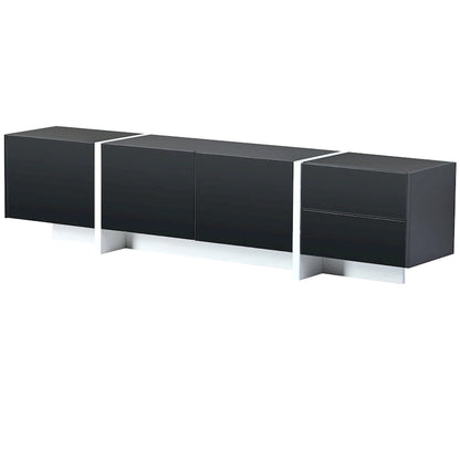 Modern Rectangle TV Stand for TVs Up to 80 with High Gloss UV Surface