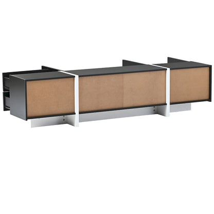 Modern Rectangle TV Stand for TVs Up to 80 with High Gloss UV Surface