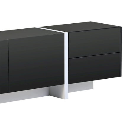 Modern Rectangle TV Stand for TVs Up to 80 with High Gloss UV Surface