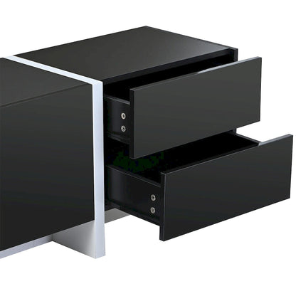 Modern Rectangle TV Stand for TVs Up to 80 with High Gloss UV Surface