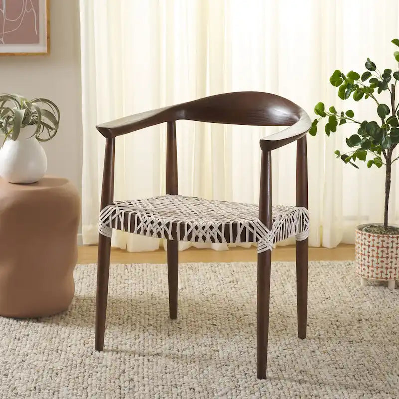 SAFAVIEH Trix Bandelier Black Dining Arm Chair - 24.8 x 18.9 x 30.7 - 25W x 19D x 31H