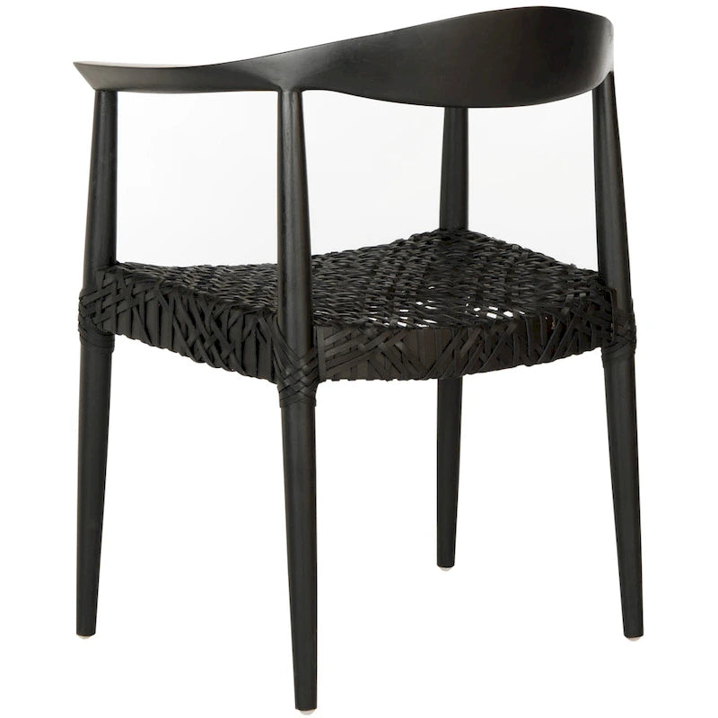 SAFAVIEH Trix Bandelier Black Dining Arm Chair - 24.8 x 18.9 x 30.7 - 25W x 19D x 31H