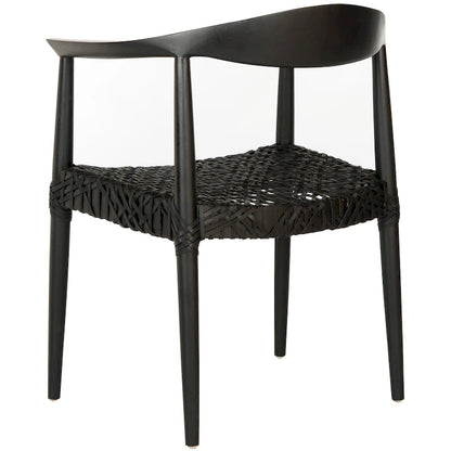 SAFAVIEH Trix Bandelier Black Dining Arm Chair - 24.8 x 18.9 x 30.7 - 25W x 19D x 31H