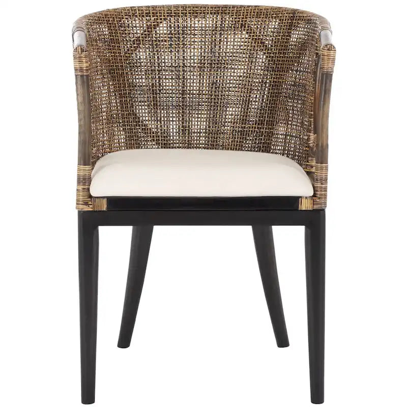 SAFAVIEH Olafia Dining Brown/ Black Arm Chair - 22.3 x 23.3 x 31.5 - 22Wx23Dx32H