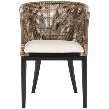 SAFAVIEH Olafia Dining Brown/ Black Arm Chair - 22.3 x 23.3 x 31.5 - 22Wx23Dx32H