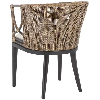 SAFAVIEH Olafia Dining Brown/ Black Arm Chair - 22.3 x 23.3 x 31.5 - 22Wx23Dx32H