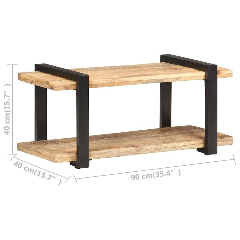 vidaXL TV Stand 35.4x15.7x15.7 Rough Mango Wood