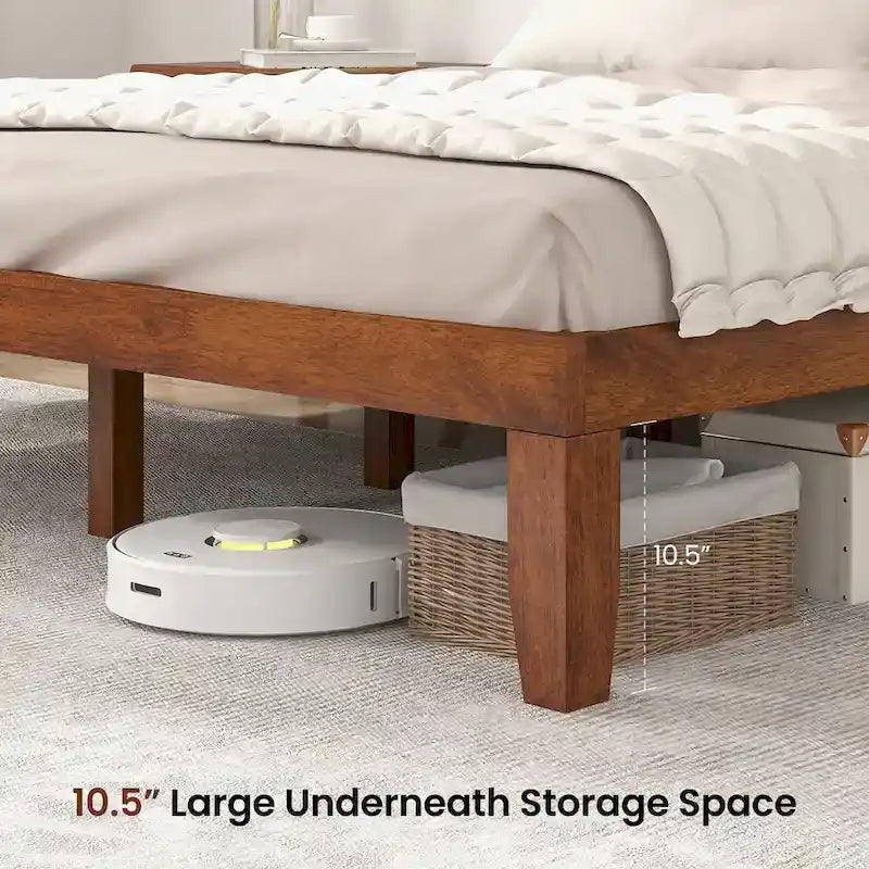 Gymax 14 Full Size Wooden Platform Bed Frame w/ Strong Slat Support