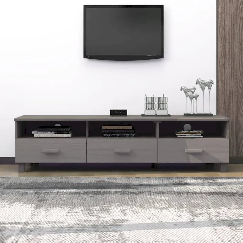 vidaXL TV Stand TV Console Sideboard TV Unit Cupboard HAMAR Solid Wood Pine - 62.2x15.7x15.7