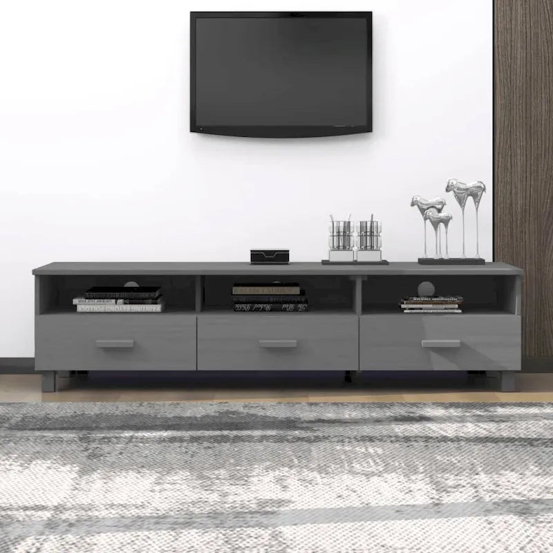 vidaXL TV Stand TV Console Sideboard TV Unit Cupboard HAMAR Solid Wood Pine - 62.2x15.7x15.7