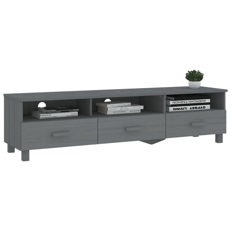 vidaXL TV Stand TV Console Sideboard TV Unit Cupboard HAMAR Solid Wood Pine - 62.2x15.7x15.7