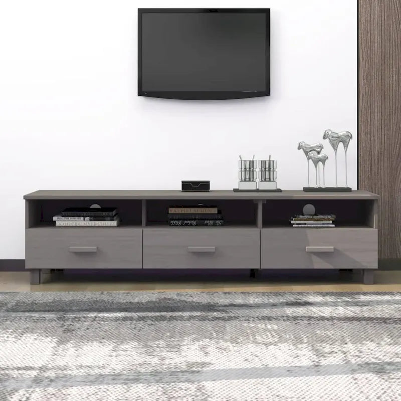 vidaXL TV Stand TV Console Sideboard TV Unit Cupboard HAMAR Solid Wood Pine - 62.2x15.7x15.7