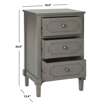 SAFAVIEH Dinah Grey 3-Drawer Storage Side Chest - 16.9 x 13.4 x 26.8 - 17Wx13Dx26H