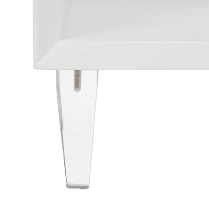 SAFAVIEH Couture Myrthe Eglomise Side Table- White - 24 W x 18 L x 25 H - 24Wx18Dx25H