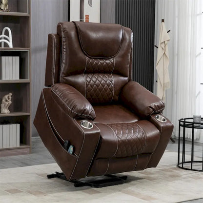 Power Lift Recliner Leather with Massage and Heating