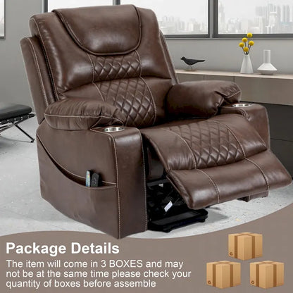 Power Lift Recliner Leather with Massage and Heating