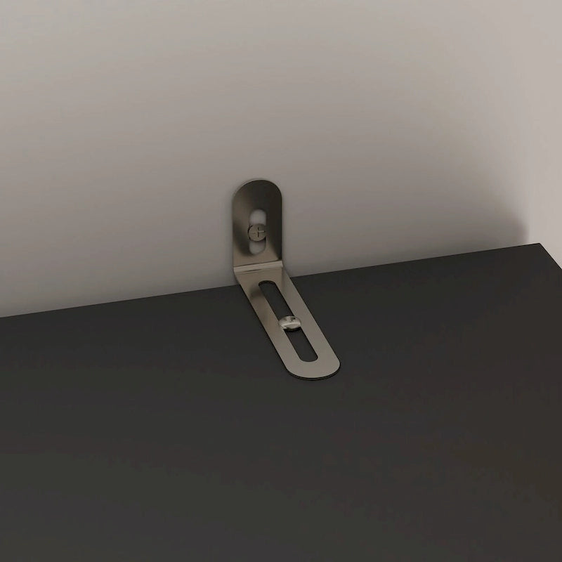 Black Glass Door Wardrobe Set with Lighting Strips, Storage Cabinet