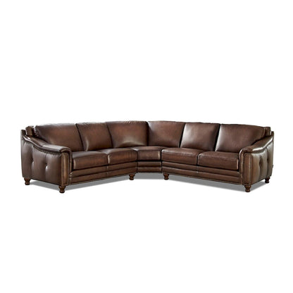 Hydeline Belfast Top Grain Leather Symmetrical Sectional