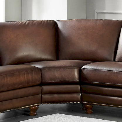 Hydeline Belfast Top Grain Leather Symmetrical Sectional