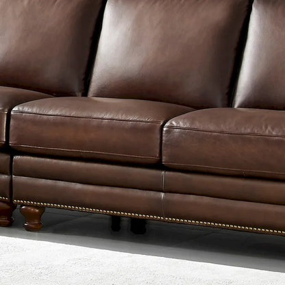Hydeline Belfast Top Grain Leather Symmetrical Sectional