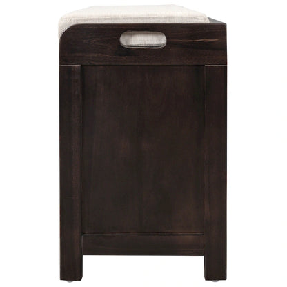 Storage Bench with Removable Basket and 2 Drawers, Fully Assembled Shoe Bench with Removable Cushion