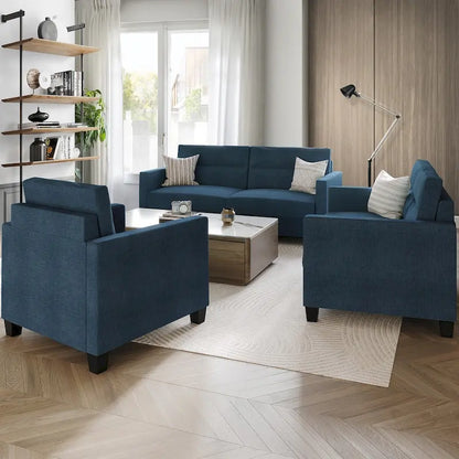 CraftPorch Clean and Minimalist Linen Upholstered 3-Piece Living Room Set