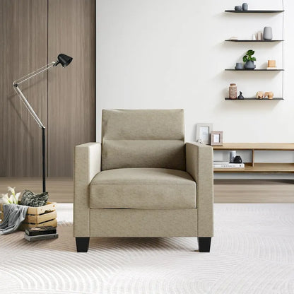 CraftPorch Clean and Minimalist Linen Upholstered 3-Piece Living Room Set