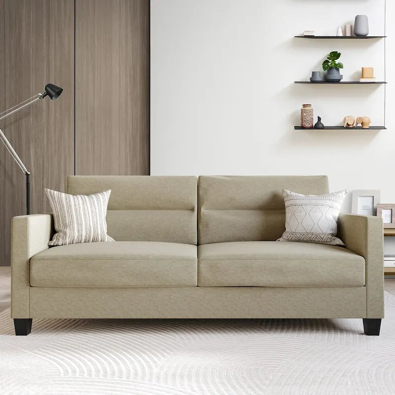 CraftPorch Clean and Minimalist Linen Upholstered 3-Piece Living Room Set