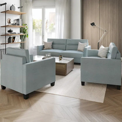 CraftPorch Clean and Minimalist Linen Upholstered 3-Piece Living Room Set