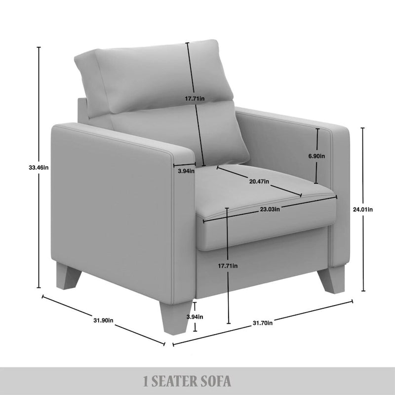 CraftPorch Clean and Minimalist Linen Upholstered 3-Piece Living Room Set